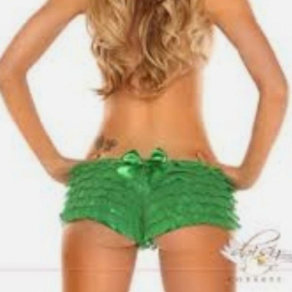 DAISY CORSETS 6X Green ruffle boyshorts NWOT